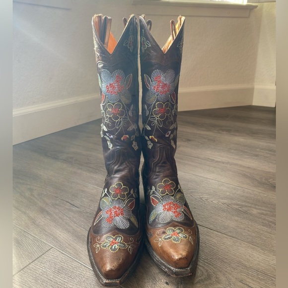 Old Gringo Women's Bonnie Brass Leather Cowboy Boots - Picture 2 of 10